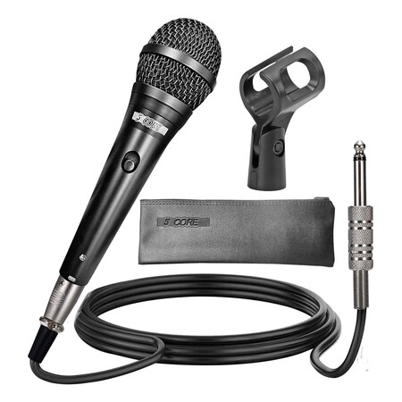 5 Core 5 Core Handheld Microphone For Singing - Dynamic Neodymium Cardioid Unidirectional Vocal Metal Mic ND 58 BLK
